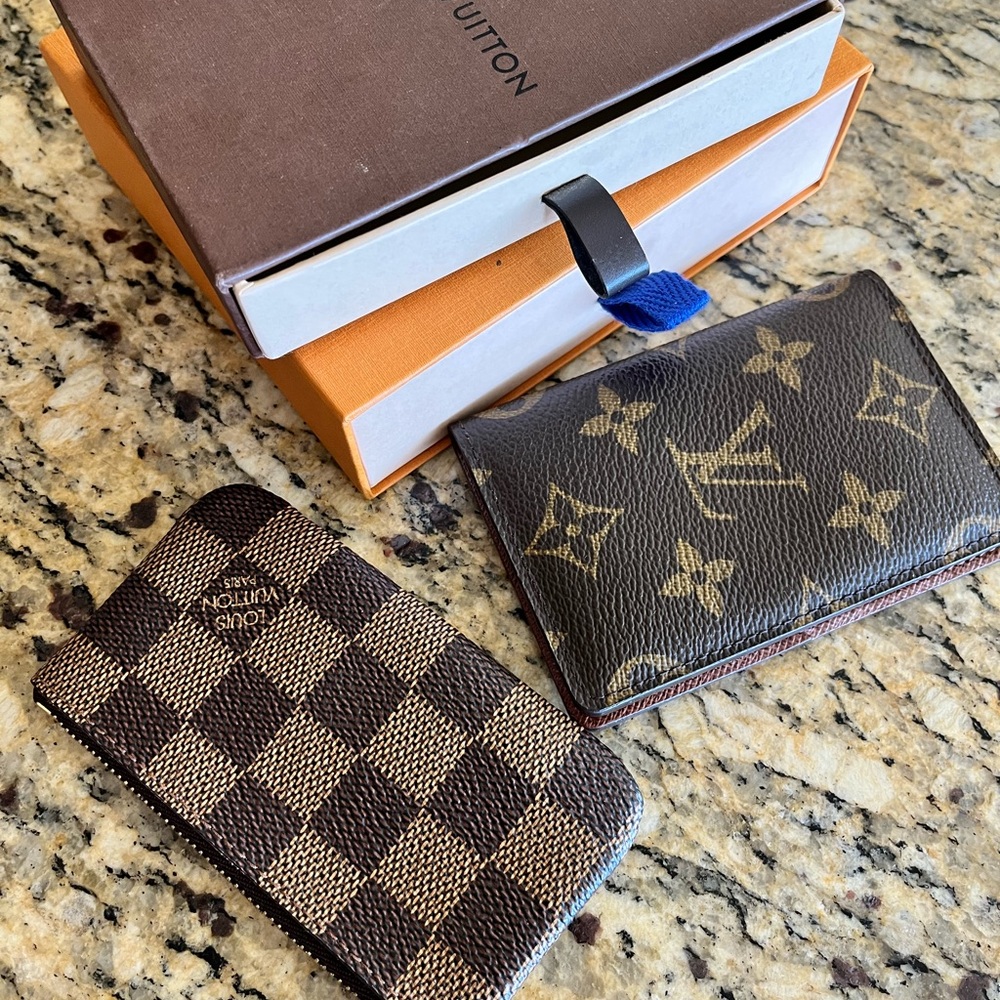 Louis Vuitton Monogram and Checkered Card Holder Set